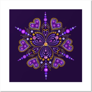 Purple Love Mandala Posters and Art